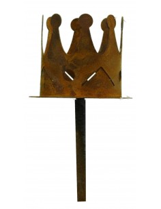 Edelrost Krone mit Platte und Nagel für Gestecke Ø 7 cm - wunderschöne Dekoidee für Gestecke