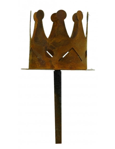 Edelrost Krone mit Platte und Nagel für Gestecke Ø 7 cm - wunderschöne Dekoidee für Gestecke