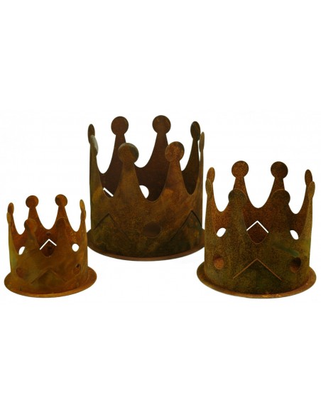 Edelrost Krone zum Bepflanzen Ø 11 cm  - königliche Deko für den Garten für Ihre Gartengestaltung