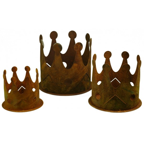 Edelrost Krone zum Bepflanzen Ø 18 cm  - königliche Deko die Fensterbank für Ihre Gartengestaltung