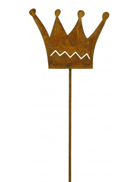 Edelrost Krone zum Stecken Höhe 9 cm - für Heim und Garten eine tolle Dekorationsidee