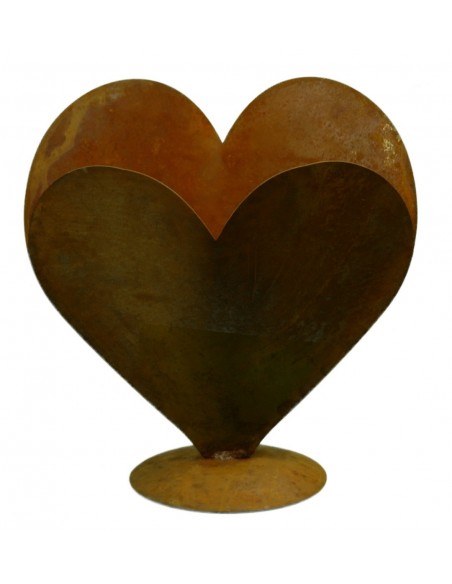 Edelrost Doppelherz zum Bepflanzen Höhe 28 cm -harmonische Homedeko für Drinnen und Draußen Dekorationsideen von Metallmichl