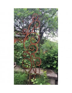 Rankhilfe Dornröschen mit 2 verschieden hohen Stäben und Kugeln - Höhe 160 cm aus Edelrost Metall 2