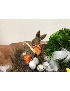 Osterhase Holz Natur mit rinde 2