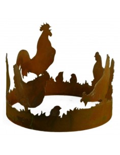 Edelrost Hühnerring für Windlicht und Vasen Ø 15 cm Höhe 12 cm - Dekoration für Ostern Rostring Dekoring Edelrost rostig
