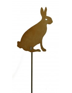 Edelrost Deko Hase sitzend Gartendekoration Frühling 2