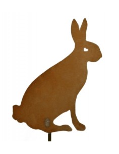 Edelrost Deko Hase sitzend Gartendekoration Frühling