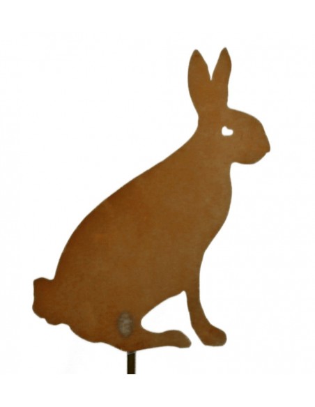 Edelrost Deko Hase sitzend Gartendekoration Frühling