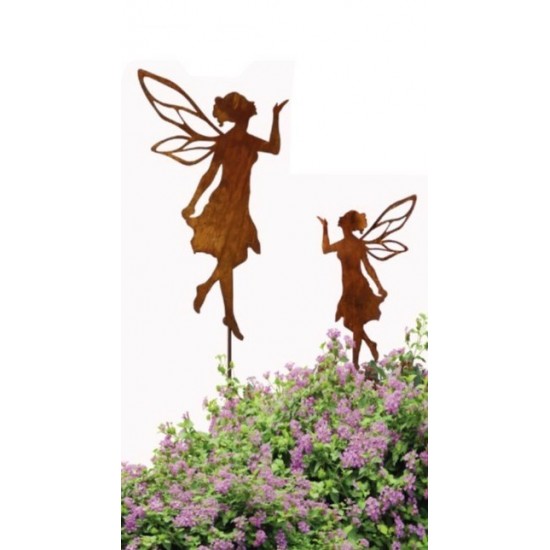 Rostfigur für den Garten, 110 cm H Dekofigur im Rost Design Engel Anna Lisa