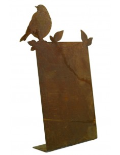 Edelrost Tischaufsteller mit Vögelchen oben , zum selber Beschriften, Höhe 30 cm Breite 20  cm - tolle Tischdeko