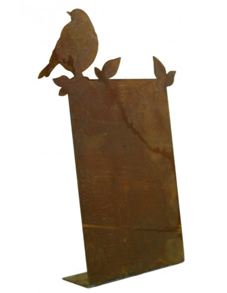 Edelrost Tischaufsteller mit Vögelchen oben , zum selber Beschriften, Höhe 30 cm Breite 20  cm - tolle Tischdeko