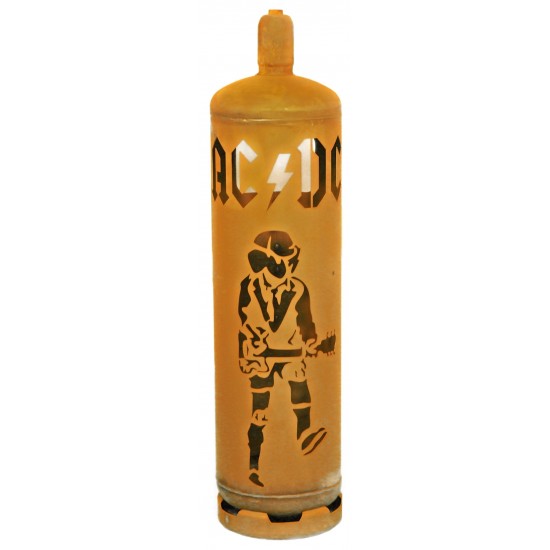 Feuertonne FEUERKORB GASFLASCHE „ACDC“ 128 cm hoch Ø 30 cm Garten Feuersäule