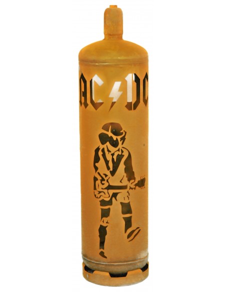 Feuertonne FEUERKORB GASFLASCHE „ACDC“ 128 cm hoch Ø 30 cm Garten Feuersäule