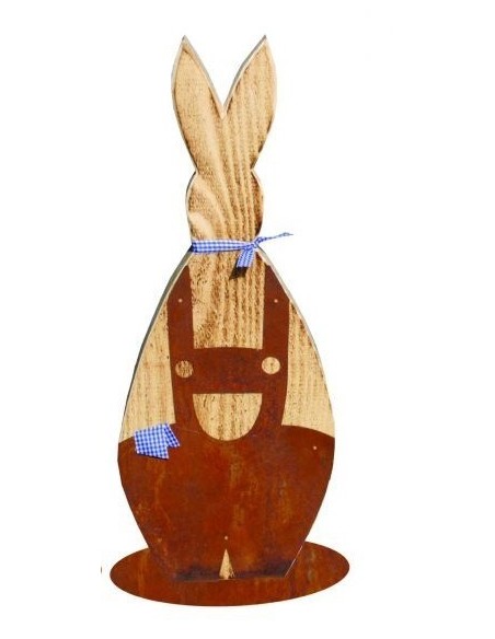 Hase 'Hansi' groß, Höhe 46 cm, aus Fichtenholz, angeflammt Deko für Ostern und Frühjahr