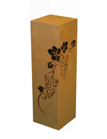 Edelrost Säule 'Vinea' eckig Höhe 80 cm Rostsäule zur Gartendeko von Metallmichl