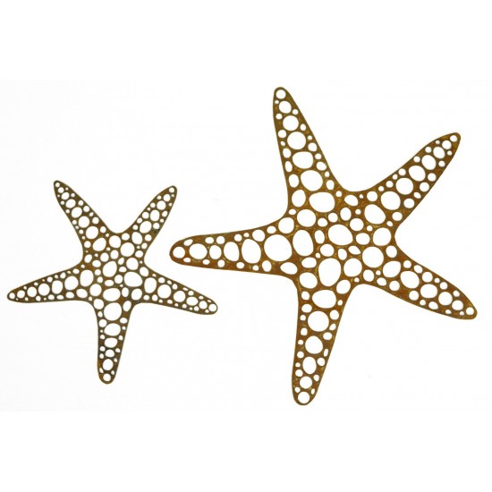 Edelrost Seestern mit Ausschnitten zum Hängen und Legen Ø 20 cm Maritime Tischdeko aus rostigem Metall