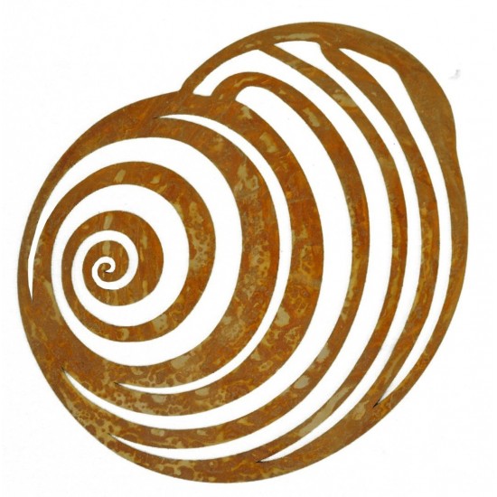Edelrost Wandbild Seeschnecke  Höhe 14 cm zum Hängen - für Heim und Garten aus rostigem Metall