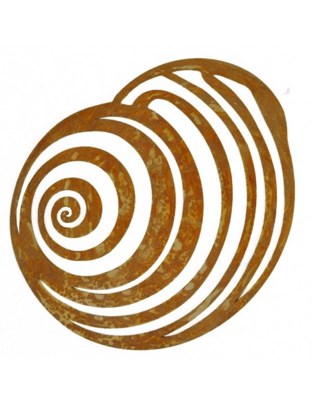 Edelrost Wandbild Seeschnecke  Höhe 14 cm zum Hängen - für Heim und Garten aus rostigem Metall