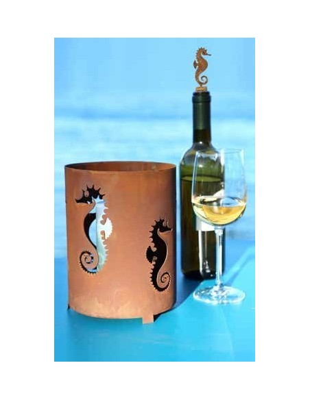 Edelrost Seepferdchen Stecker Höhe 8 cm - Deko Rostdeko rostig Gartendeko Blumendeko Gartenideen Blumengestecke Dekofiguren