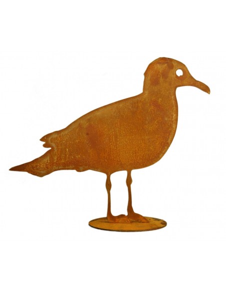 Rost Möve auf Platte, Meeresvogel für Ozeanliebhaber aus rostigem Metall