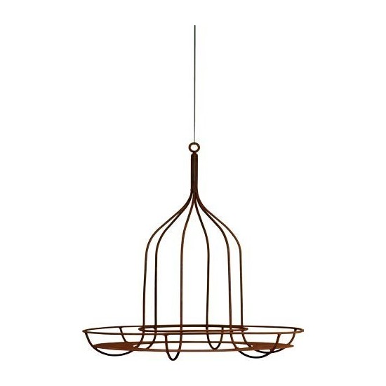 Deko Rost Metall Kranzhänger aus 6mm Draht zum Hängen, mit Platte, Durchmesser 50 cm