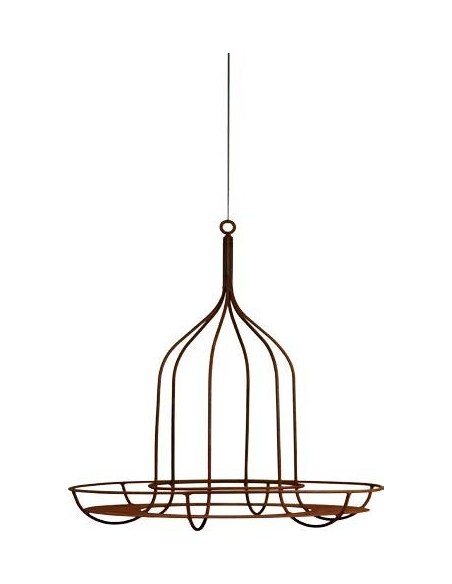 Deko Rost Metall Kranzhänger aus 6mm Draht zum Hängen, mit Platte, Durchmesser 50 cm