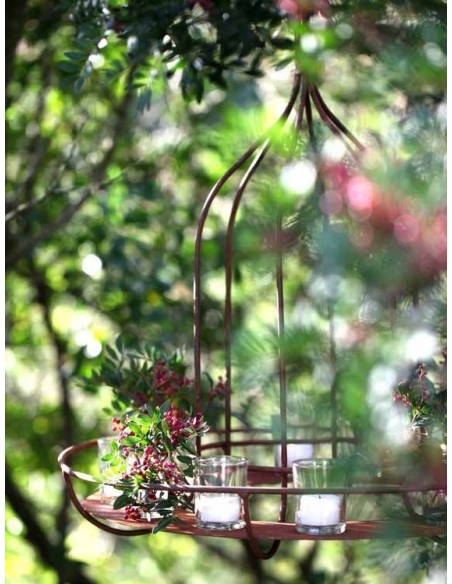 Metalldeko Garten Kranzhänger für Blumen und Teelichter