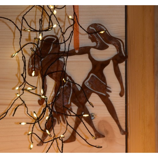 Rost Sternzeichen Zwilling zum Hängen  als Gartendeko und Wohnraumdeko Tierkeiszeichen Rostschild 