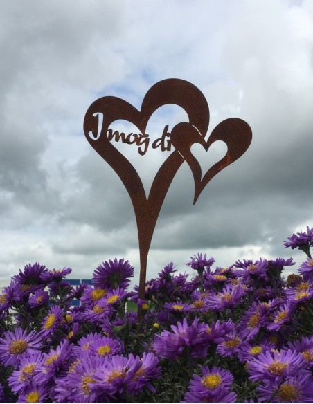 für die Liebsten - Herz zum Stecken "I mog di", als Blumenstecker für den Valentinstag