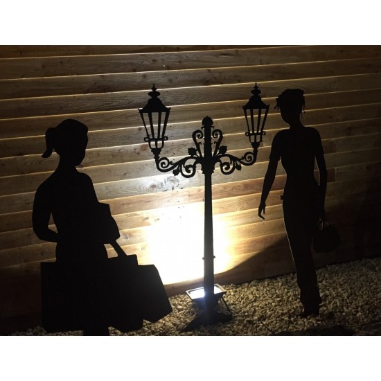 Straßenlaterne mt Steckverbindung, 180 cm hoch aus Edelrost Metall kein Corten zur Gartendeko