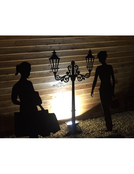 Straßenlaterne mt Steckverbindung, 180 cm hoch aus Edelrost Metall kein Corten zur Gartendeko