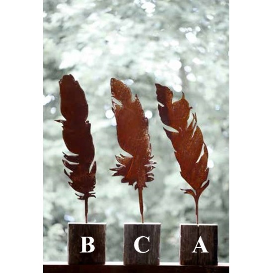 Feder auf kurzem Stab B, 54 cm hoch