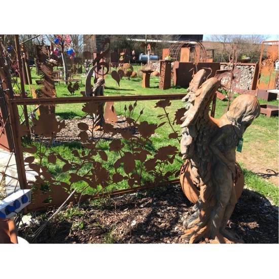 Edelrost Sichtschutz und Rankhilfe Rankzaun  'Lovely' Rosen Paravent quer als Zaunelement nutzbar