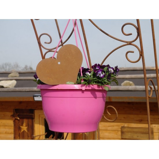 Rost Herz z. Aufhängen Gr. M, aus Metall zur Deko in Wohnraum, Balkon, Terrasse, Garten und zum Verschenken