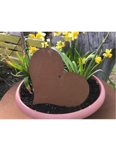 Rost Herz z. Aufhängen Gr. L, aus Metall zur Deko in Wohnraum, Balkon, Terrasse, Garten und zum Verschenken 2