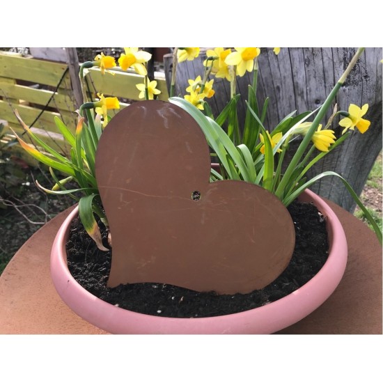 Rost Herz z. Aufhängen Gr. L, aus Metall zur Deko in Wohnraum, Balkon, Terrasse, Garten und zum Verschenken