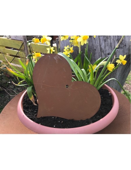 Rost Herz z. Aufhängen Gr. L, aus Metall zur Deko in Wohnraum, Balkon, Terrasse, Garten und zum Verschenken