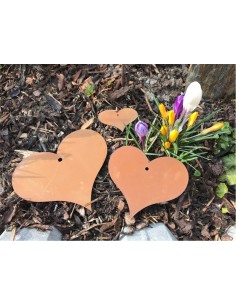 Rost Herz z. Aufhängen im 3er SET aus Metall zur Deko in Wohnraum, Balkon, Terrasse, Garten und zum Verschenken 2