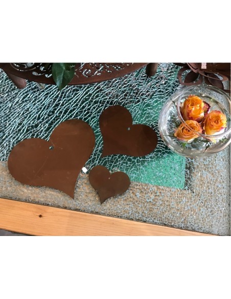 Rost Herz z. Aufhängen im 3er SET aus Metall zur Deko in Wohnraum, Balkon, Terrasse, Garten und zum Verschenken