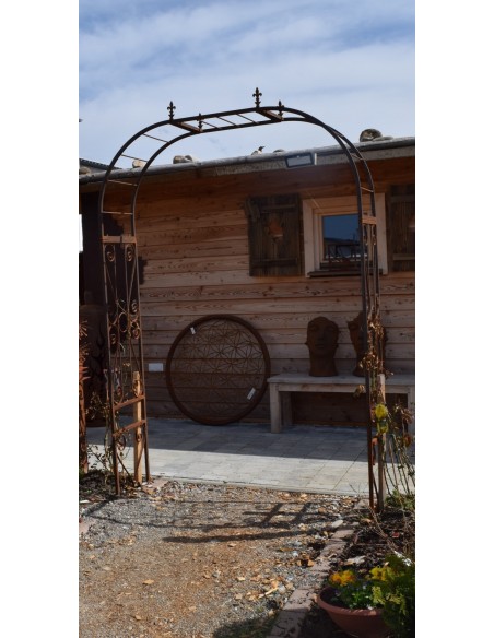 Rost Rosenbogen Classic mit 2 Lilienspitzen Höhe 225 x 150 cm