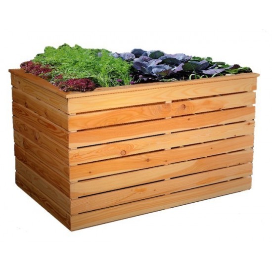 Hochbeet aus Lärchenholz, ohne Boden, 100x70x72 cm Holz Frühbeet Pflanzkasten Gemüsebeet Anzuchtbeet