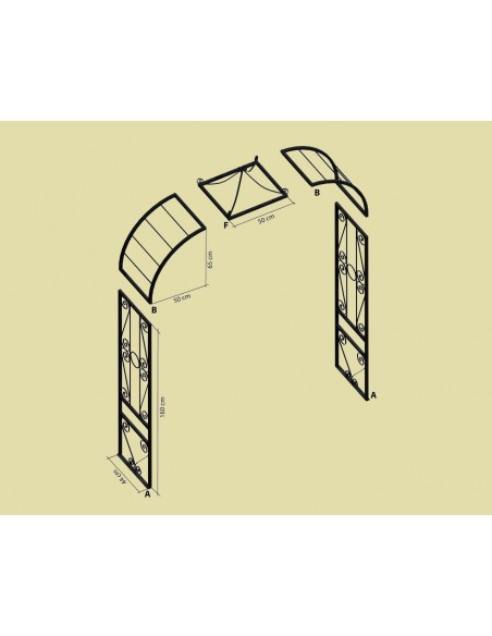 Rost Rosenbogen Classic mit Kronenspitze Höhe 225 x 150 cm