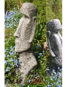 Steinguss Kopf Moai Höhe 80 cm