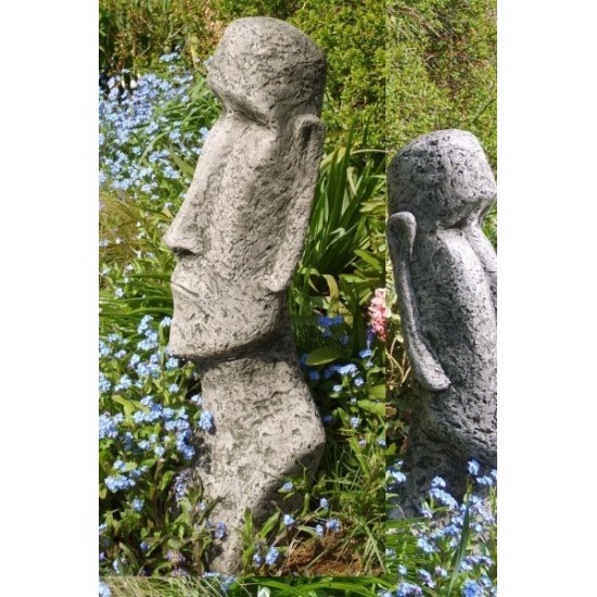 Steinguss Kopf Moai Höhe 80 cm