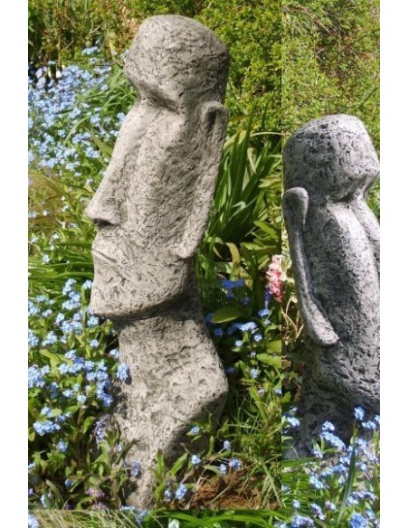 Steinguss Kopf Moai Höhe 80 cm