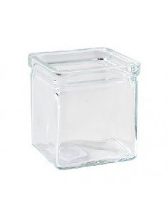 Glas Windlicht Cubus als Zubehör für Edelrost Metalldeko und als Blumenvase und Tischdeko