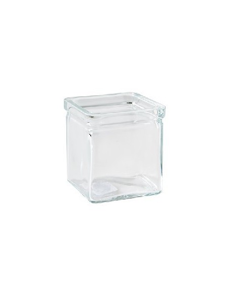 Glas Windlicht Cubus als Zubehör für Edelrost Metalldeko und als Blumenvase und Tischdeko