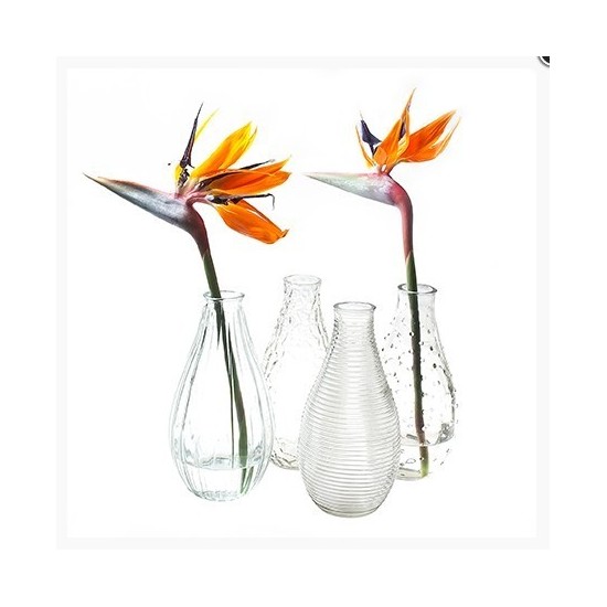 Glas Deko Vase Decor 4-fach sortiert, Blumendeko von Metallmichl Edelrost