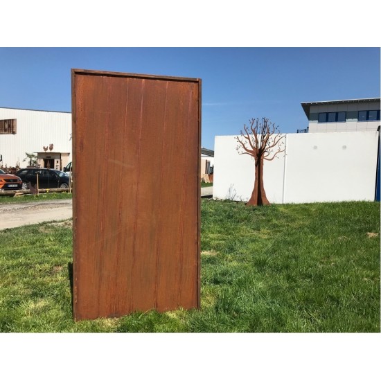 Edelrost Paravent geschlossen ohne Ausschnitte, Höhe 200 cm Breite 100 cm, nicht Corten 