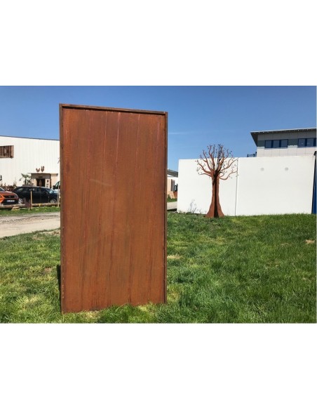Edelrost Paravent geschlossen ohne Ausschnitte, Höhe 200 cm Breite 100 cm, nicht Corten 